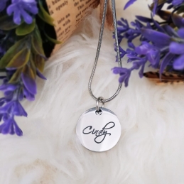 Personalized Single Disc Name Necklace
