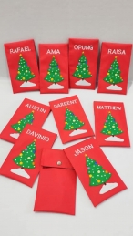 Embroidery Ang Bao Christmas Theme - set of 12 pcs