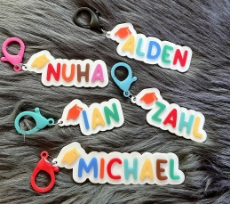 Colorful  acrylic keychain - set of 12