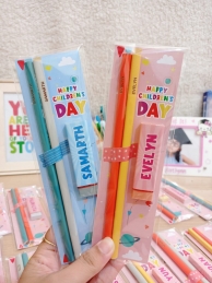 (MIN 12) Personalized 2B pencils and eraser sets